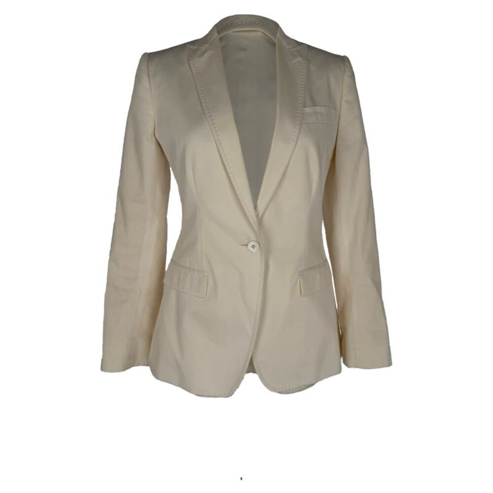 Dolce & Gabbana Single-Breasted Blazer in White Cotton
